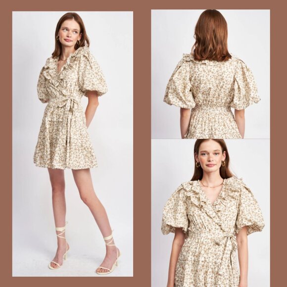 En Saison Dresses & Skirts - En Saison Gianna Mini Dress – 100% Cotton Feminine Ruffle Dress Sz S